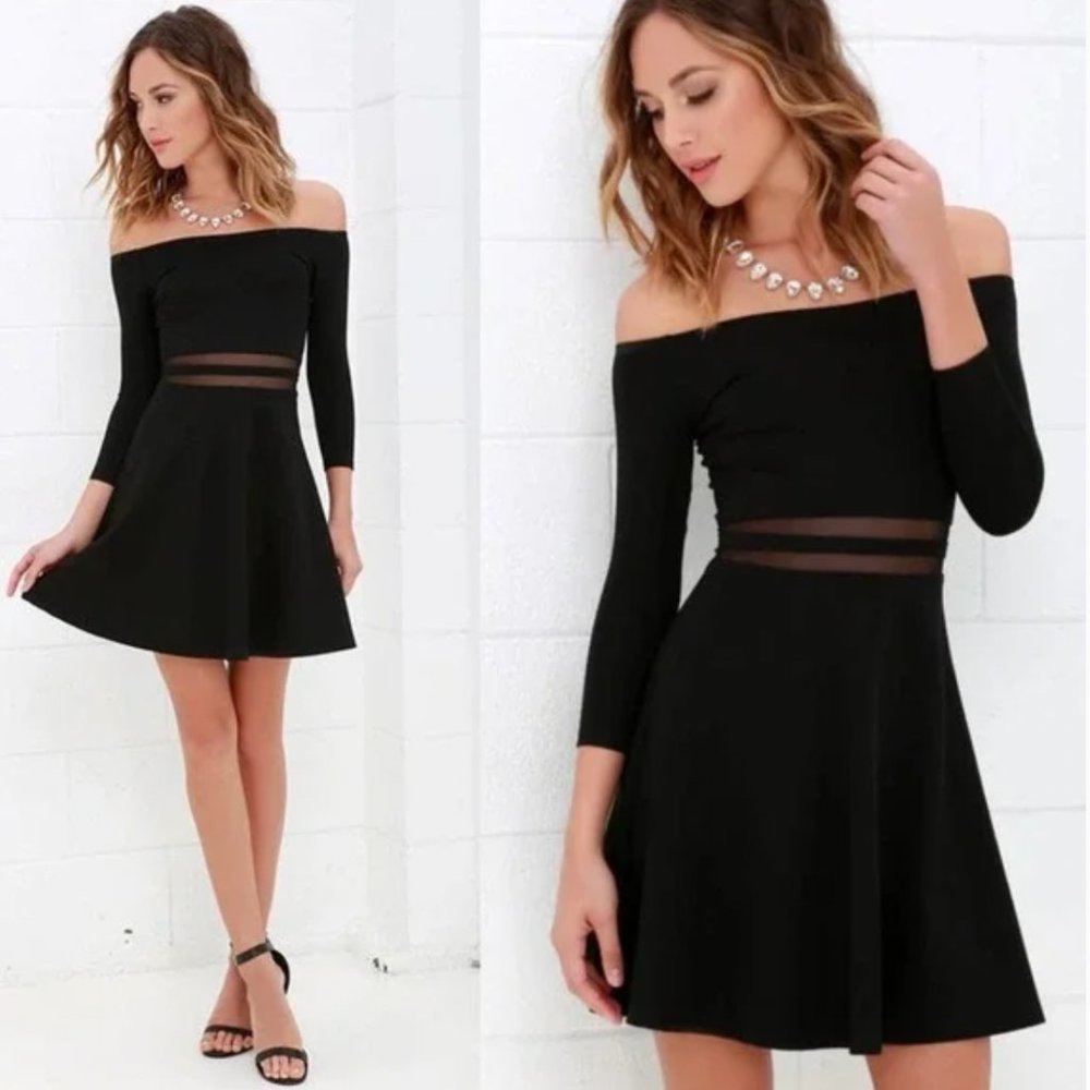 Lulu’s | Mesh Black Skater Dress